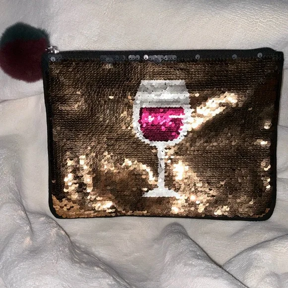 Stella & Dot Sequin Cosmetic Pouch Wine Glass 🍷 - Picture 16 of 16